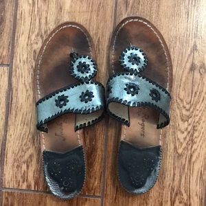 Jack Rogers sandals black and silver size 7